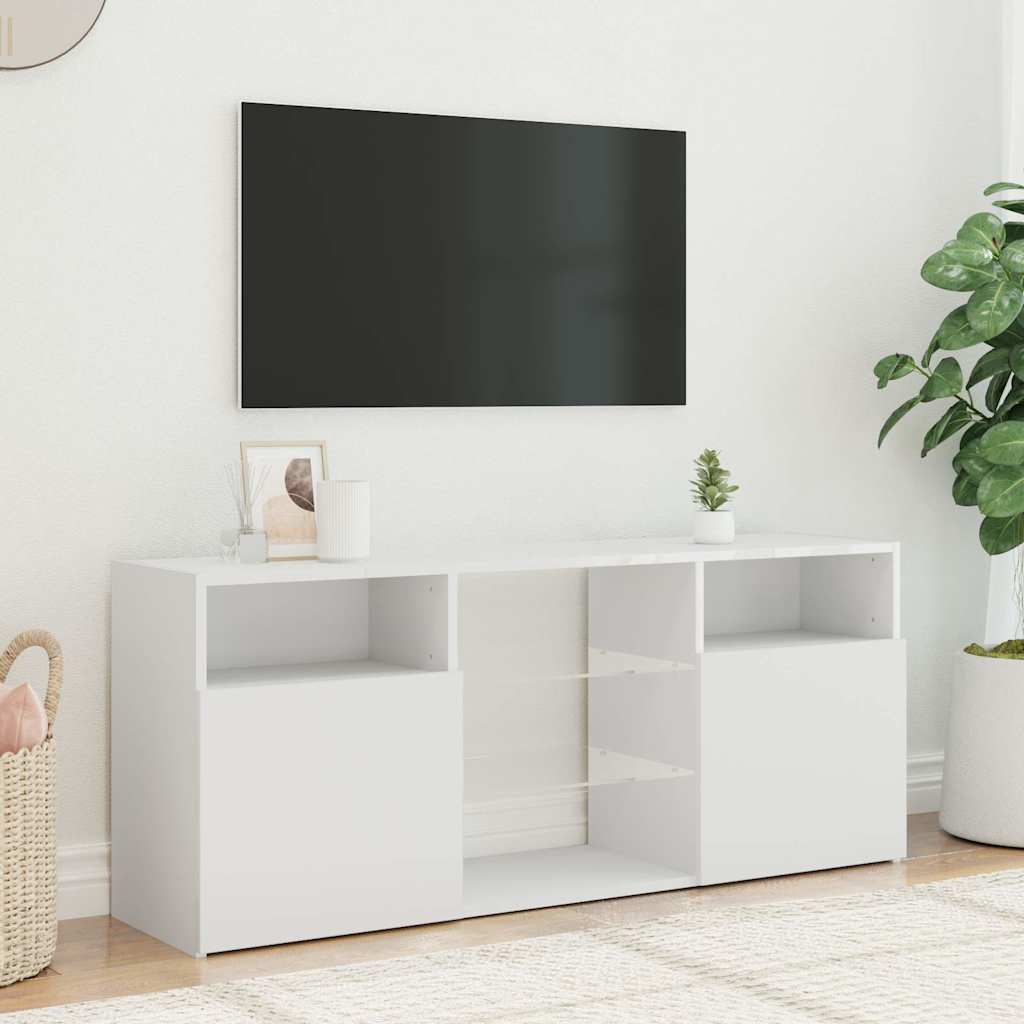 Fehér TV-szekrény LED lámpákkal 120 x 30 x 50 cm 4
