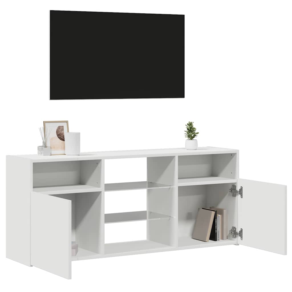 Fehér TV-szekrény LED lámpákkal 120 x 30 x 50 cm 6