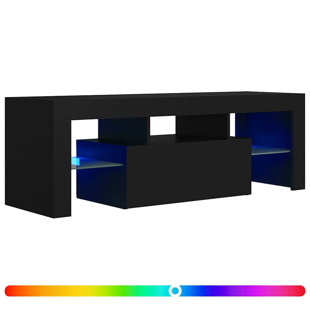 Fekete TV-szekrény LED-világítással 120 x 35 x 40 cm 2