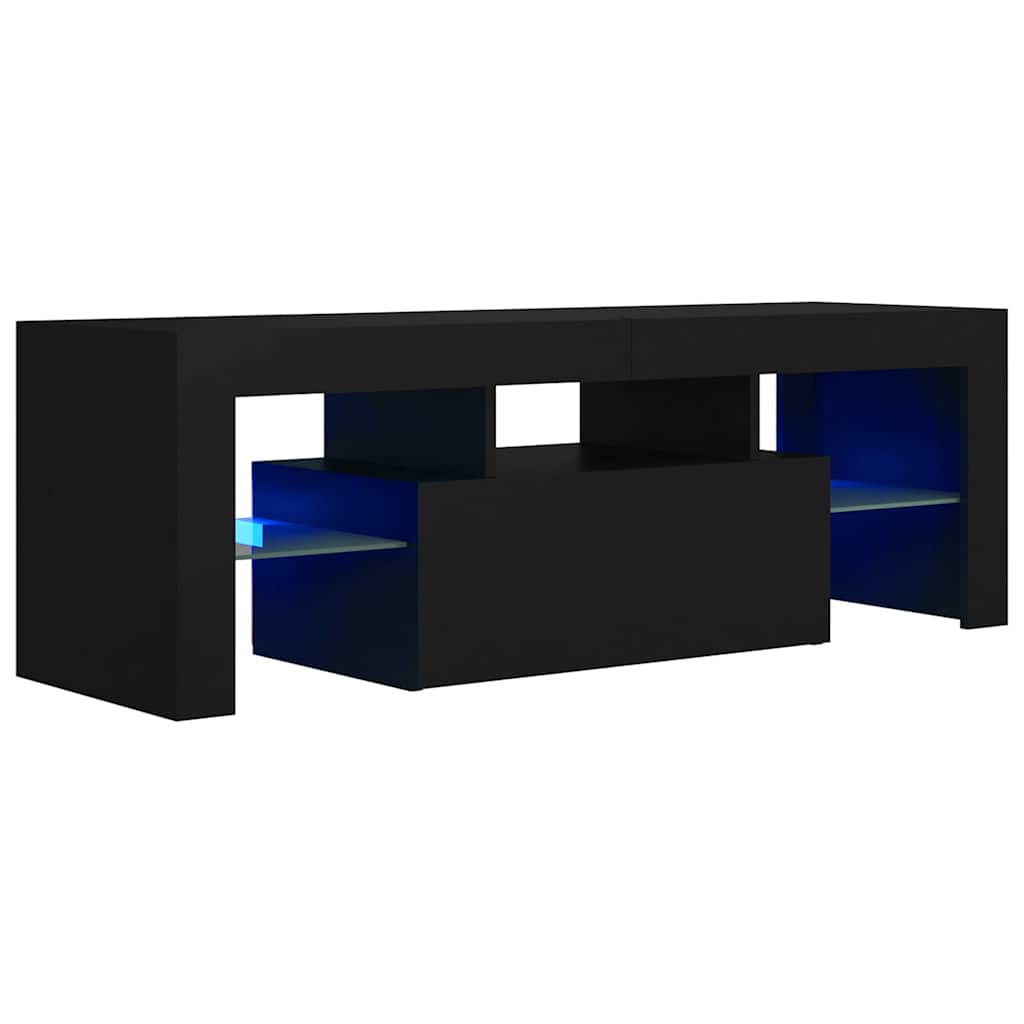 Fekete TV-szekrény LED-világítással 120 x 35 x 40 cm 9
