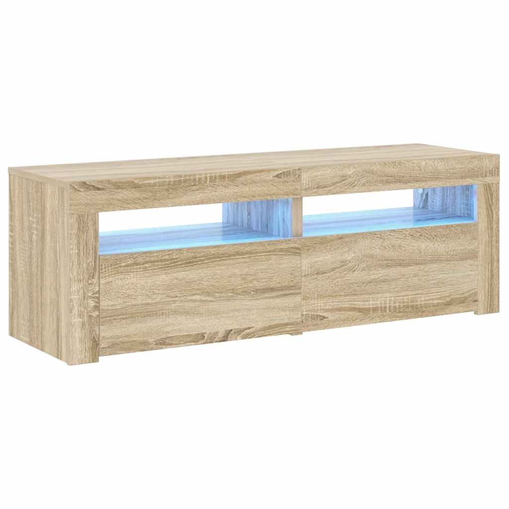 Sonoma tölgy színű TV-szekrény LED-lámpákkal 120 x 35 x 40 cm 2