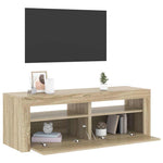 Sonoma tölgy színű TV-szekrény LED-lámpákkal 120 x 35 x 40 cm 6