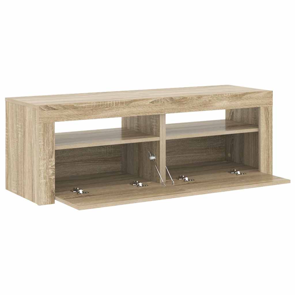 Sonoma tölgy színű TV-szekrény LED-lámpákkal 120 x 35 x 40 cm 9