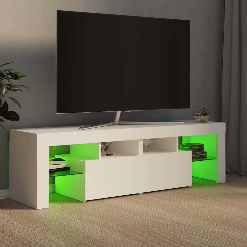 Fehér TV-szekrény LED-lámpákkal 140 x 36,5 x 40 cm 4