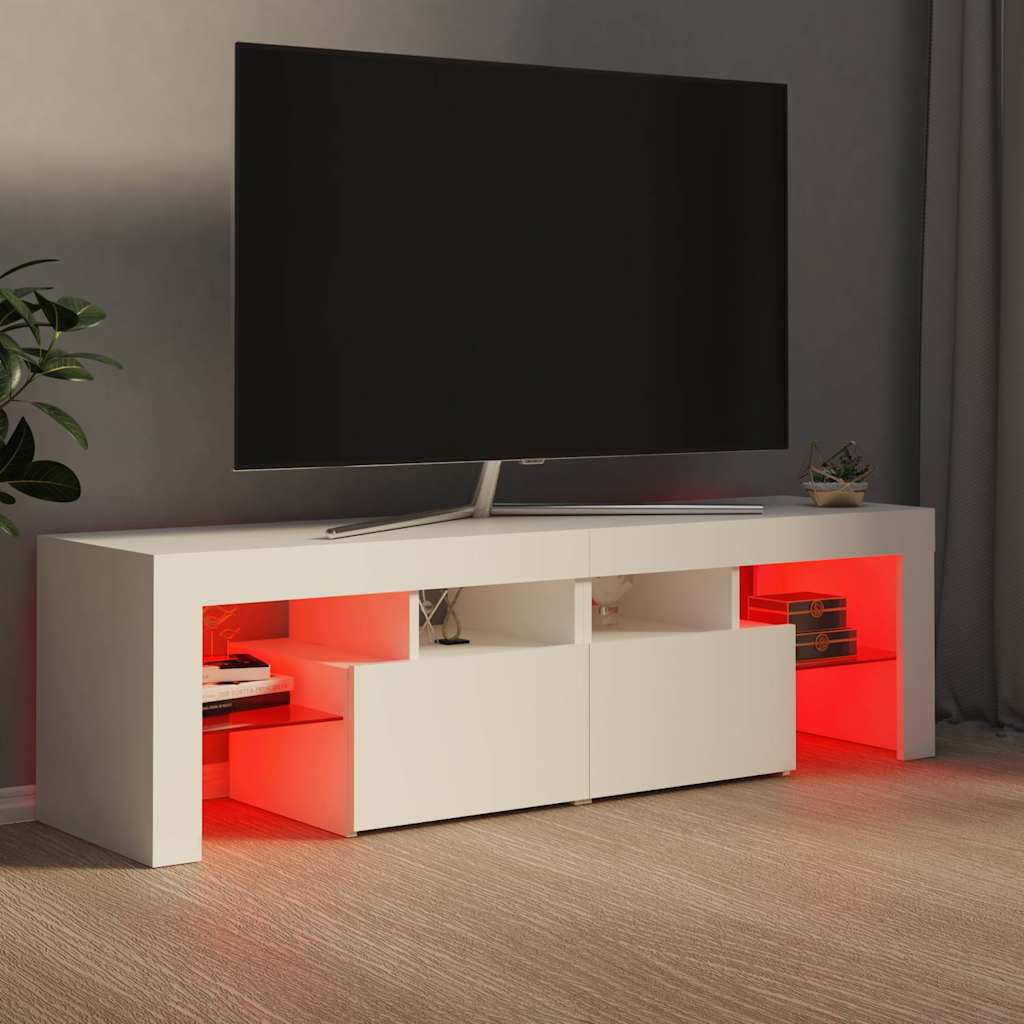 Fehér TV-szekrény LED-lámpákkal 140 x 36,5 x 40 cm 5