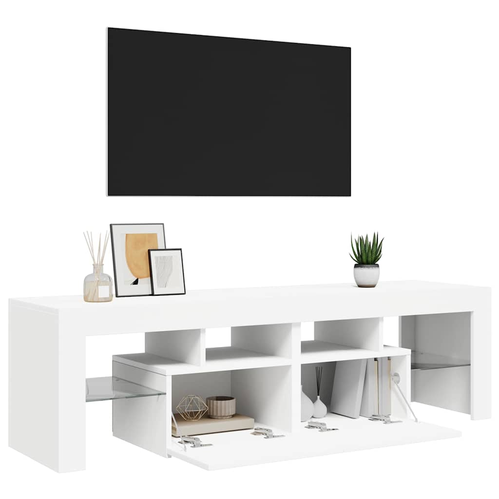 Fehér TV-szekrény LED-lámpákkal 140 x 36,5 x 40 cm 6