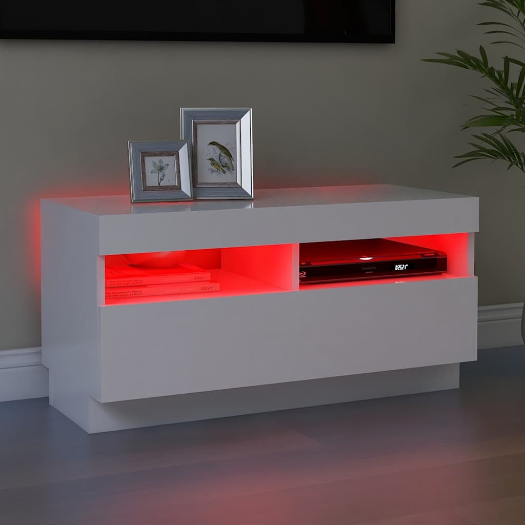 Fehér TV-szekrény LED-lámpákkal 80 x 35 x 40 cm 3