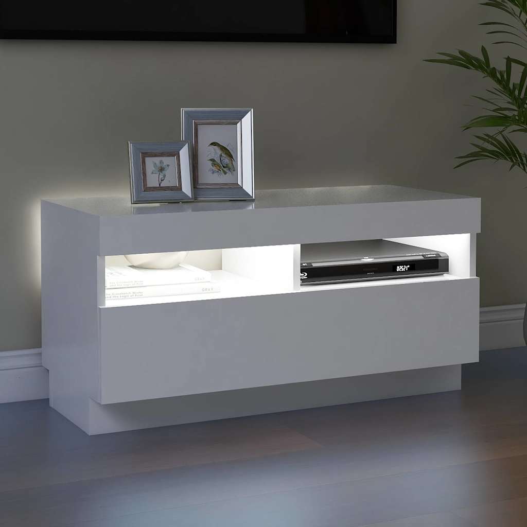 Fehér TV-szekrény LED-lámpákkal 80 x 35 x 40 cm 5