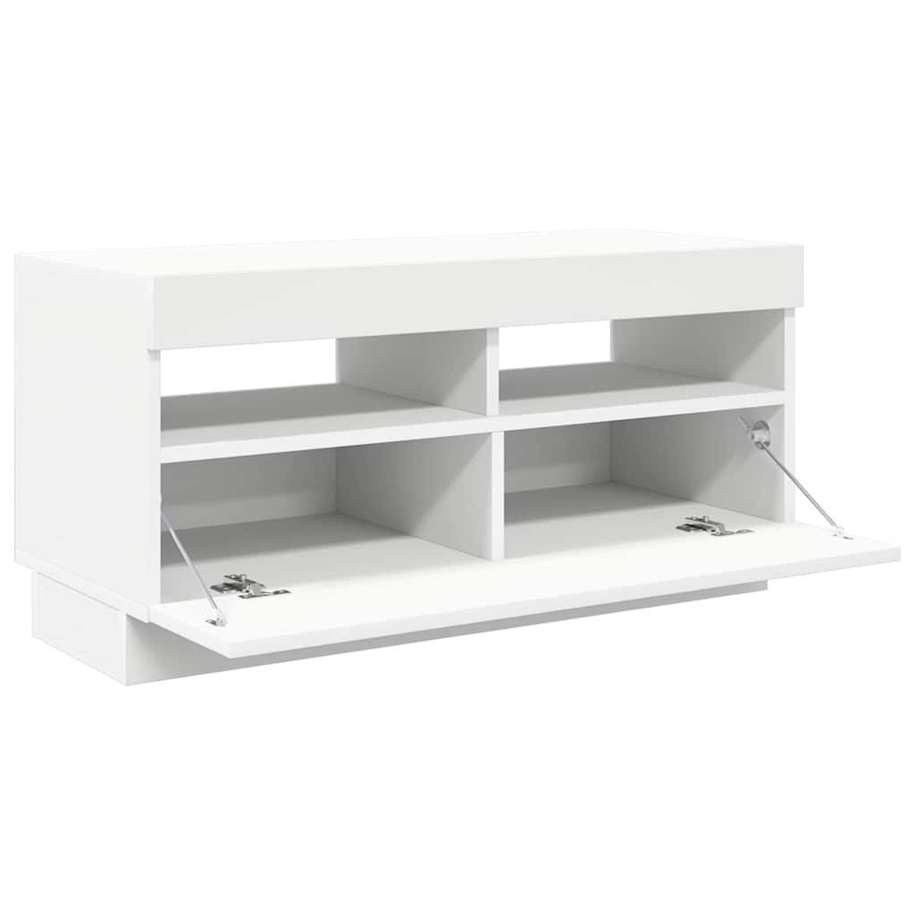 Fehér TV-szekrény LED-lámpákkal 80 x 35 x 40 cm 7