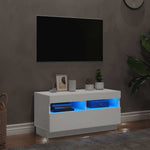 Fehér TV-szekrény LED-lámpákkal 80 x 35 x 40 cm