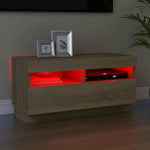 Sonoma tölgy színű TV-szekrény LED-lámpákkal 80 x 35 x 40 cm 3