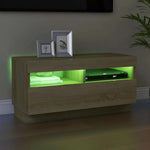 Sonoma tölgy színű TV-szekrény LED-lámpákkal 80 x 35 x 40 cm 4