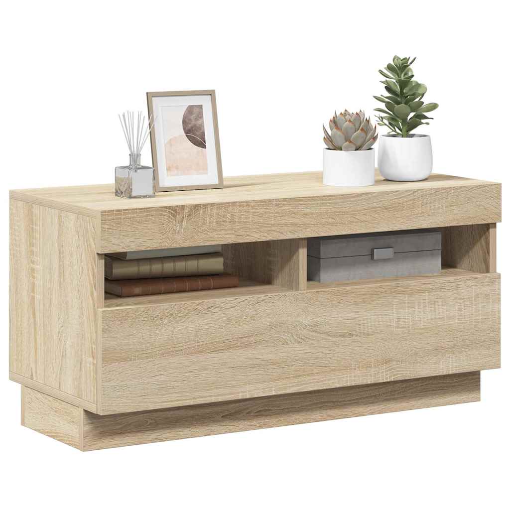Sonoma tölgy színű TV-szekrény LED-lámpákkal 80 x 35 x 40 cm 14