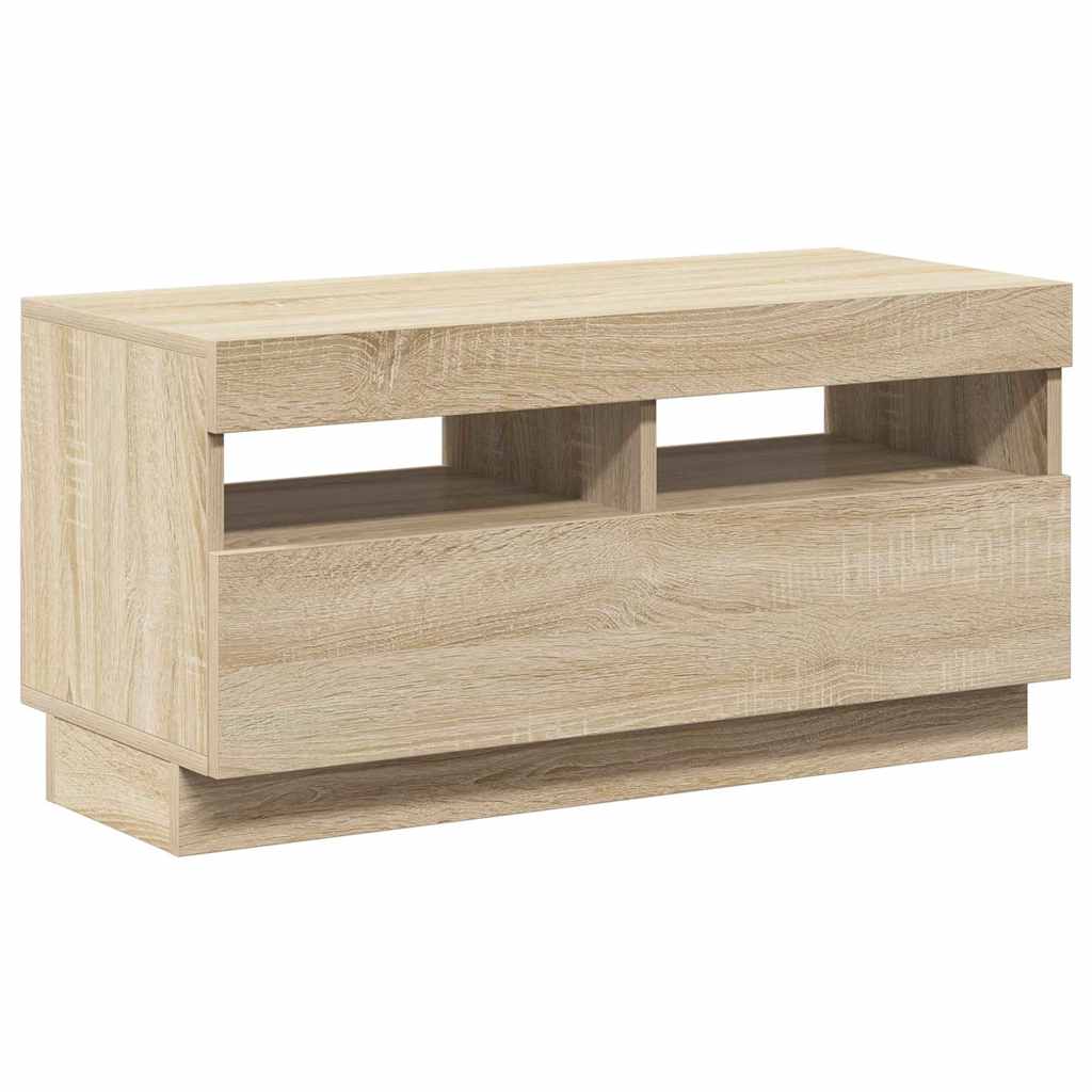 Sonoma tölgy színű TV-szekrény LED-lámpákkal 80 x 35 x 40 cm 6