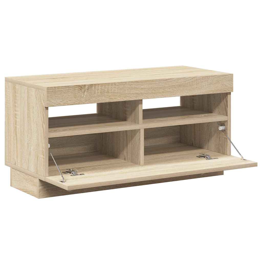 Sonoma tölgy színű TV-szekrény LED-lámpákkal 80 x 35 x 40 cm 7