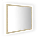Sonoma tölgy akril LED-es fürdőszobai tükör 60x8,5x37 cm 2