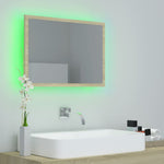 Sonoma tölgy akril LED-es fürdőszobai tükör 60x8,5x37 cm 11