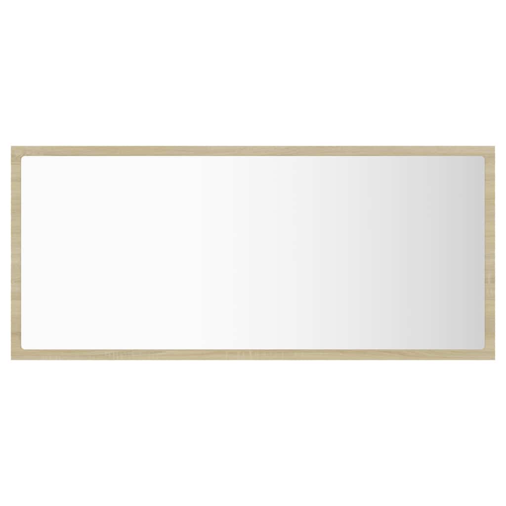 Sonoma tölgy akril LED-es fürdőszobai tükör 90x8,5x37 cm 3