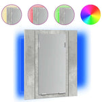 Betonszürke akril LED-es tükrös fürdőszobaszekrény 40x12x45 cm 2