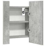 Betonszürke akril LED-es tükrös fürdőszobaszekrény 40x12x45 cm 14
