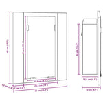 Betonszürke akril LED-es tükrös fürdőszobaszekrény 40x12x45 cm 18