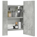Betonszürke akril LED-es tükrös fürdőszobaszekrény 40x12x45 cm 7