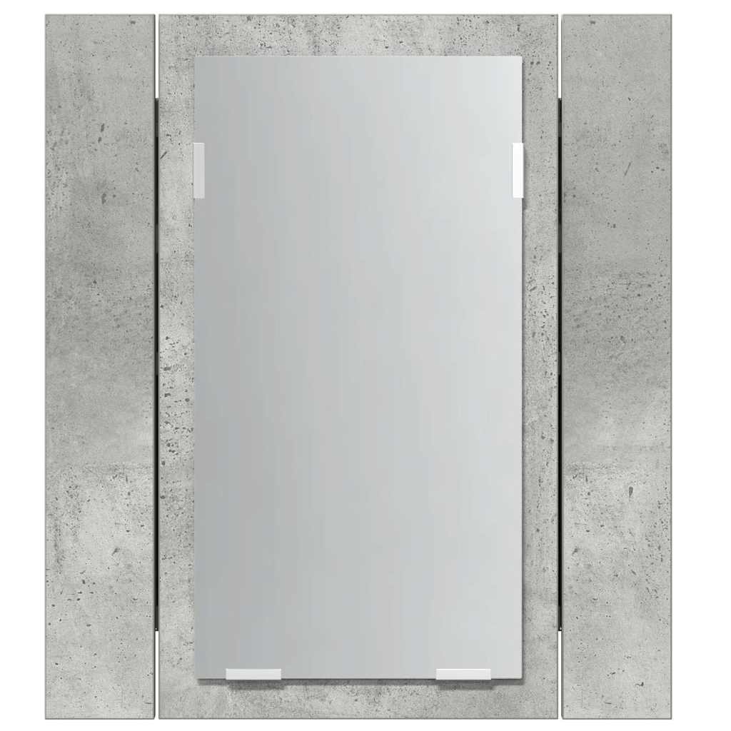Betonszürke akril LED-es tükrös fürdőszobaszekrény 40x12x45 cm 9