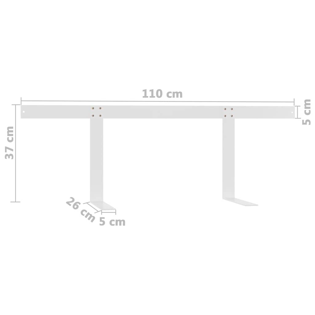 Fehér vas raklapkanapé-háttámla 110 cm 9
