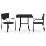 3 részes fekete polyrattan kerti étkezőgarnitúra 2