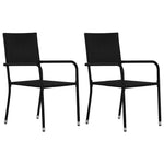 3 részes fekete polyrattan kerti étkezőgarnitúra 3