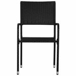 3 részes fekete polyrattan kerti étkezőgarnitúra 5