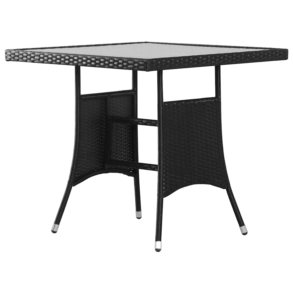 3 részes fekete polyrattan kerti étkezőgarnitúra 7