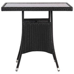 3 részes fekete polyrattan kerti étkezőgarnitúra 9