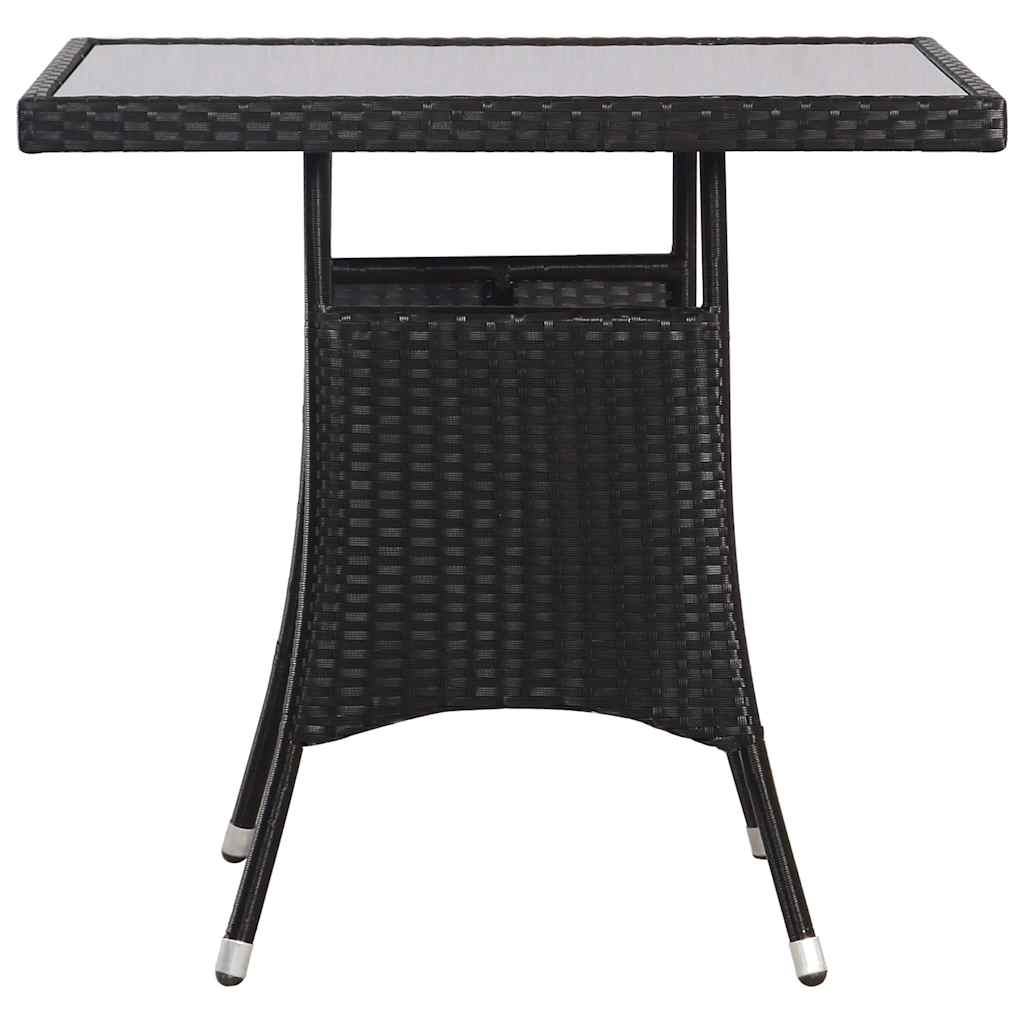3 részes fekete polyrattan kerti étkezőgarnitúra 9