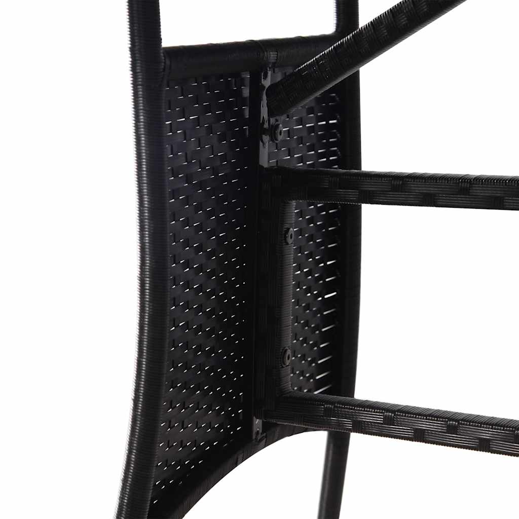3 részes fekete polyrattan kerti étkezőgarnitúra 10