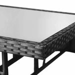 3 részes fekete polyrattan kerti étkezőgarnitúra 11