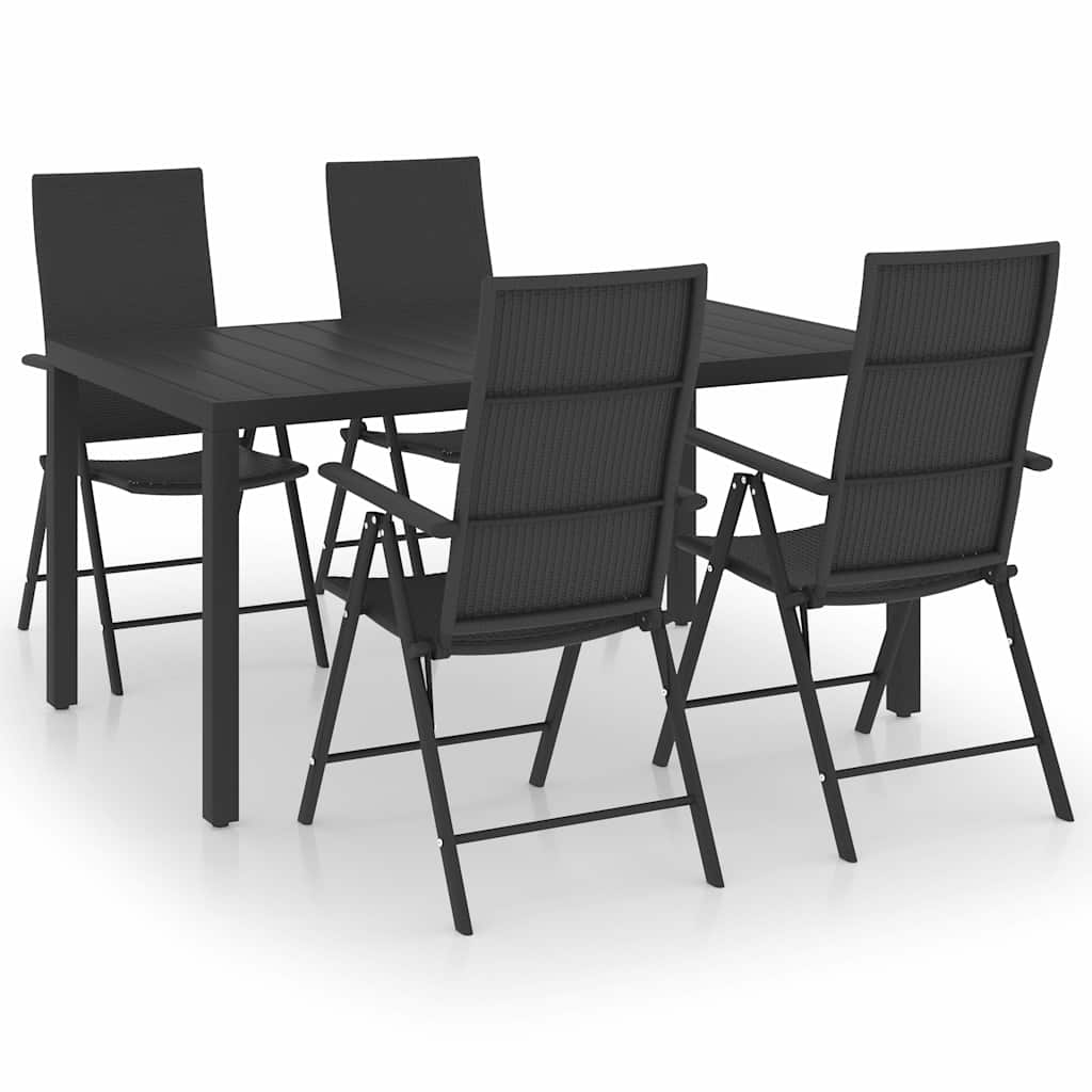 5 részes fekete kerti étkezőgarnitúra 2