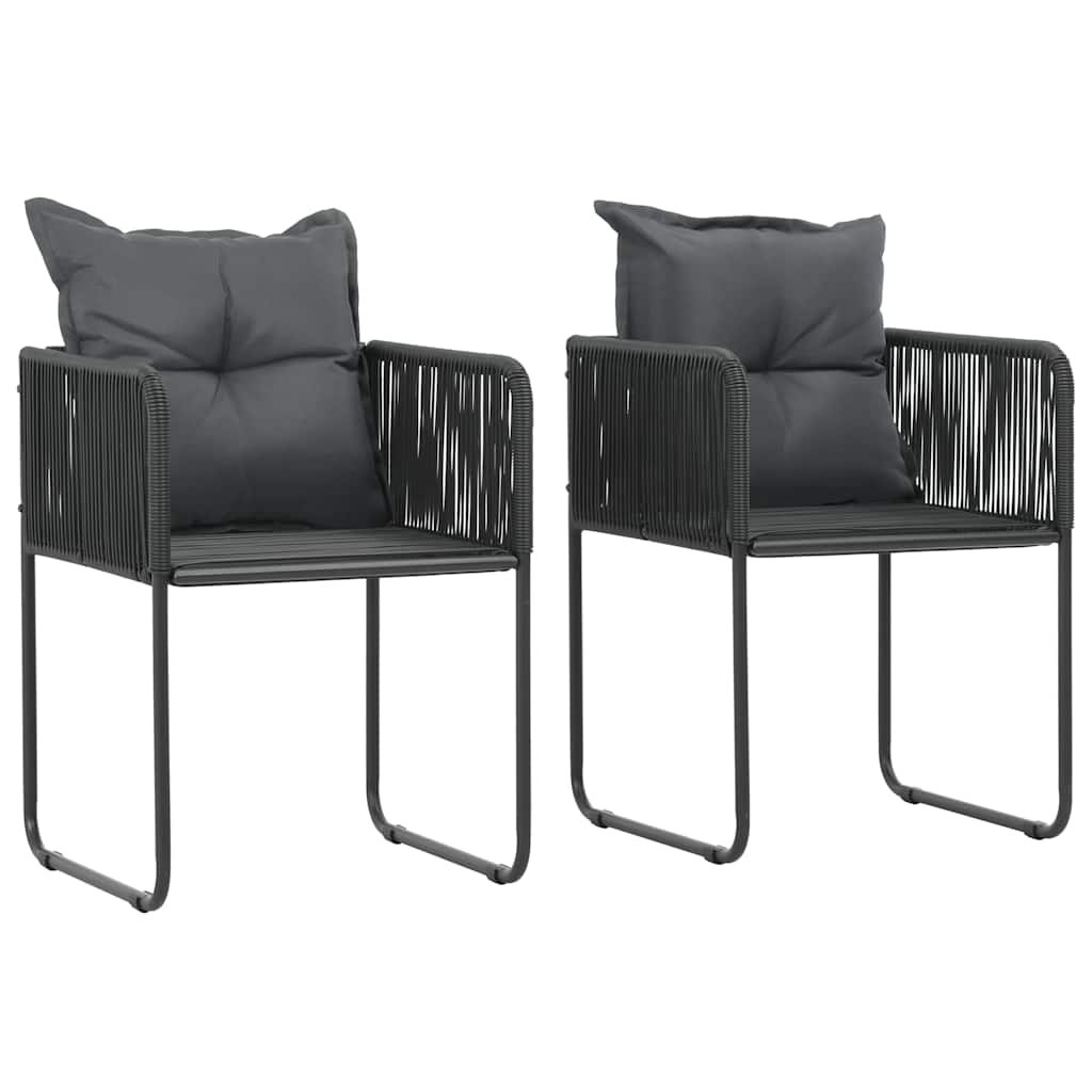 3 részes fekete és barna PVC rattan kerti étkezőgarnitúra 4