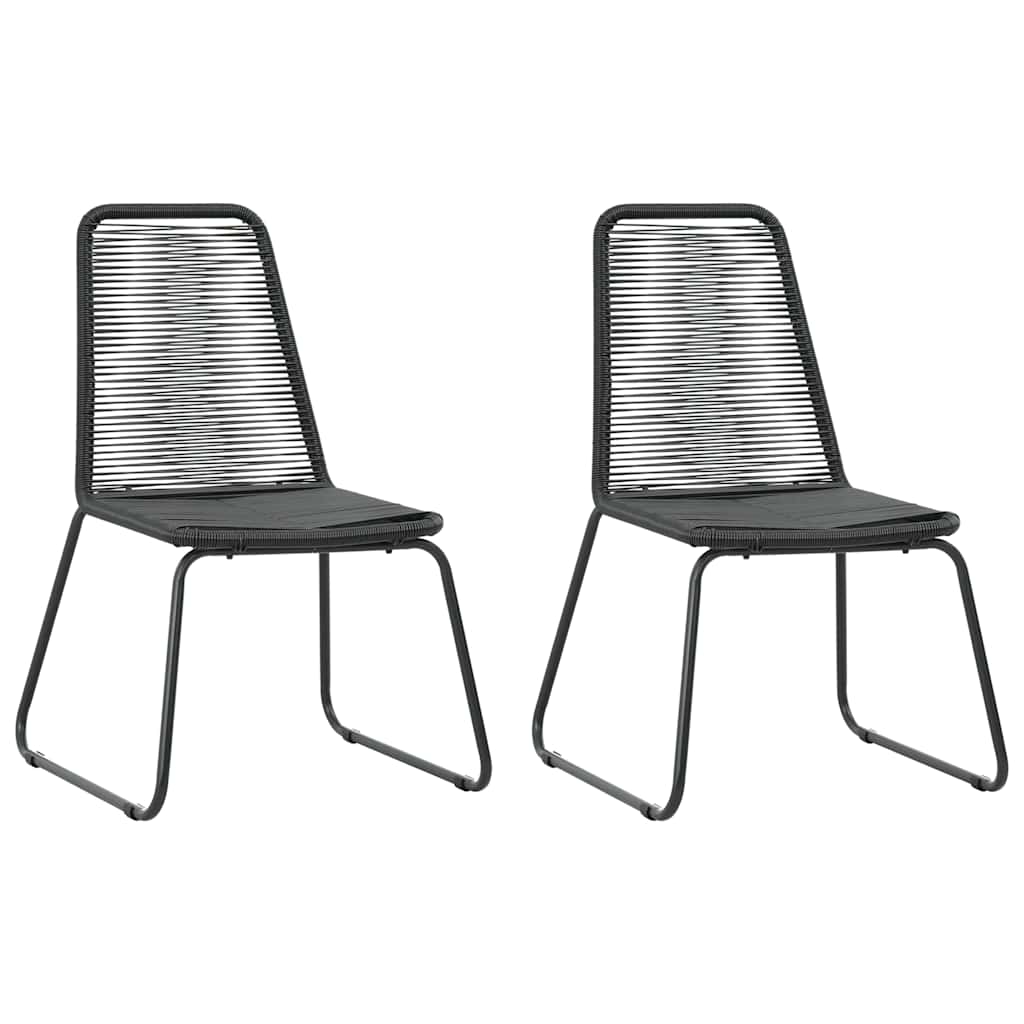 3 részes fekete PVC rattan kerti étkezőgarnitúra 4