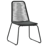 3 részes fekete PVC rattan kerti étkezőgarnitúra 5