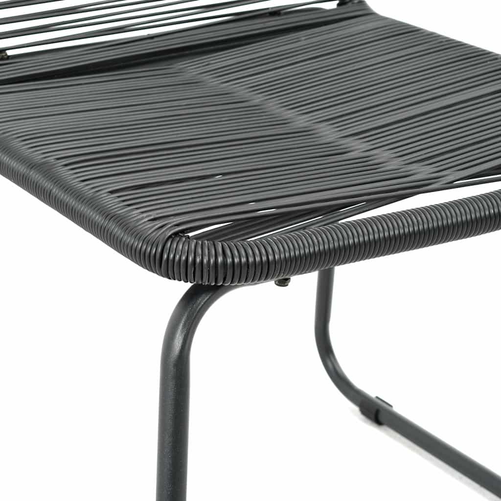 3 részes fekete PVC rattan kerti étkezőgarnitúra 6