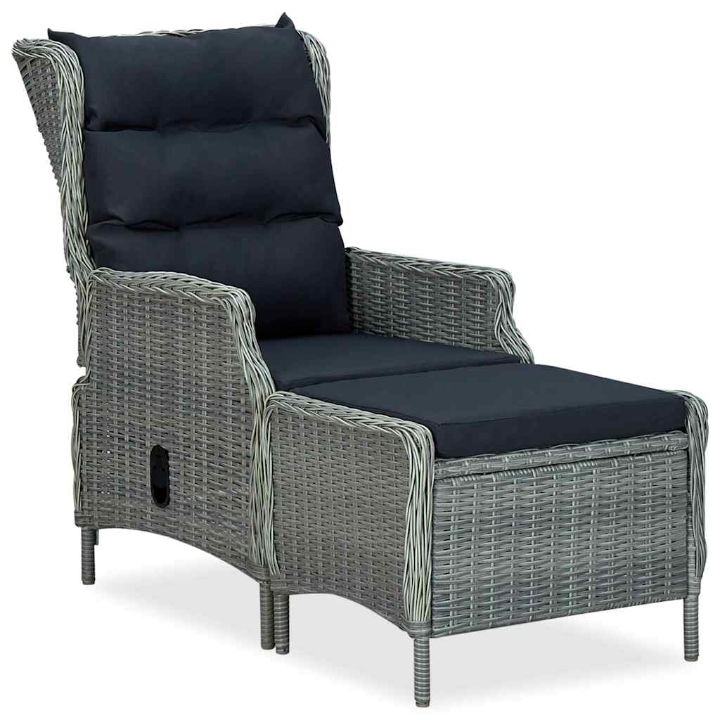 9 részes világosszürke polyrattan kültéri étkezőszett párnákkal 2
