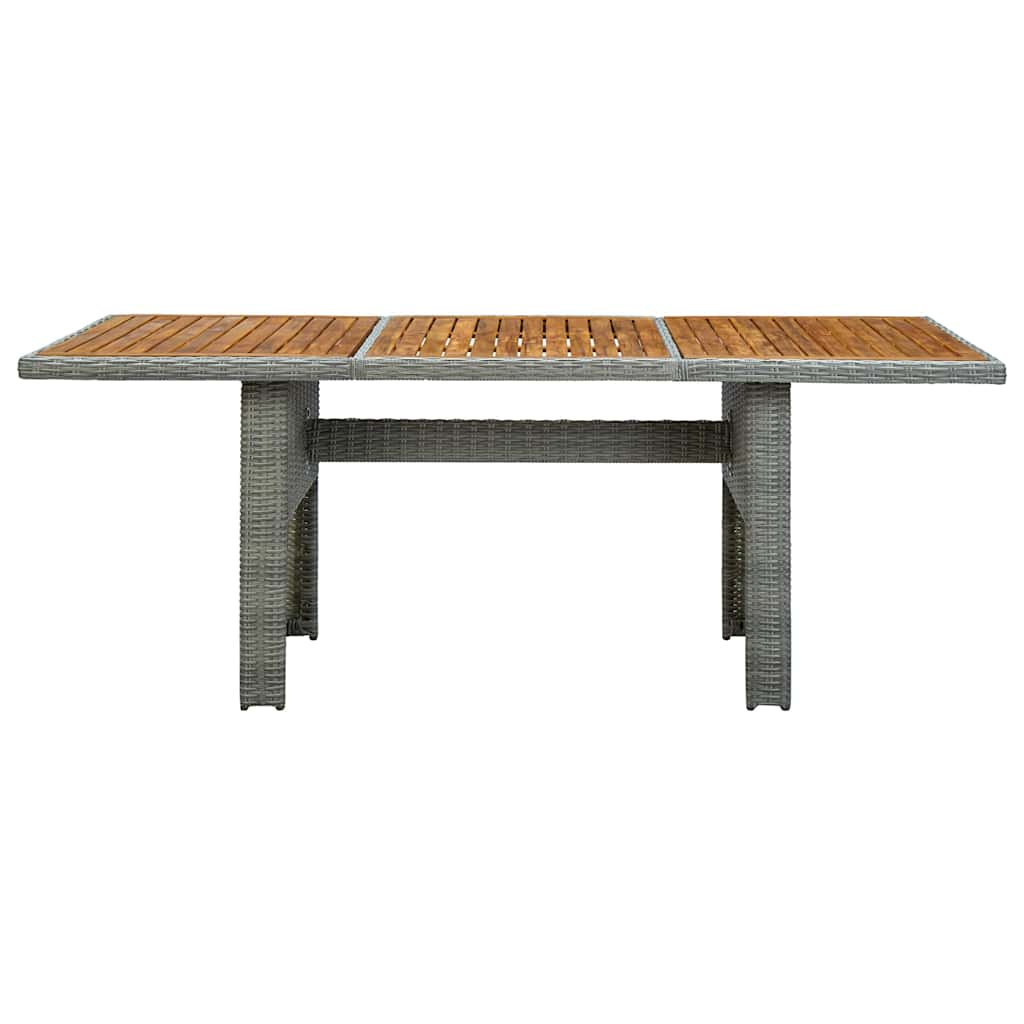 9 részes világosszürke polyrattan kültéri étkezőszett párnákkal 11