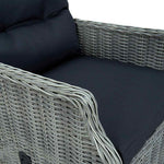 9 részes világosszürke polyrattan kültéri étkezőszett párnákkal 15