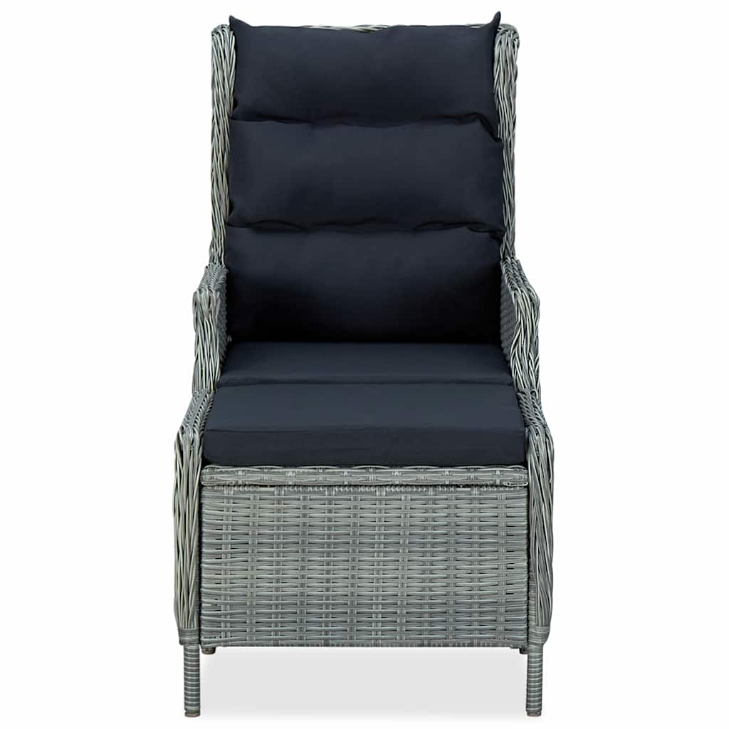9 részes világosszürke polyrattan kültéri étkezőszett párnákkal 4