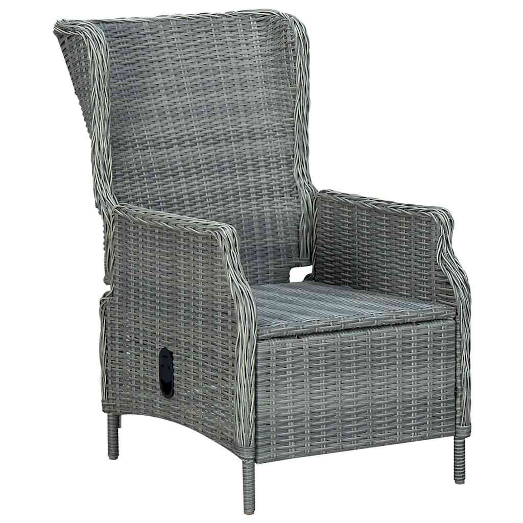 9 részes világosszürke polyrattan kültéri étkezőszett párnákkal 6
