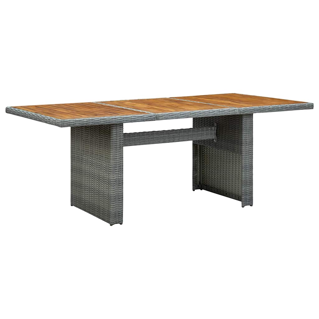 9 részes világosszürke polyrattan kültéri étkezőszett párnákkal 10