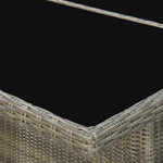 9 részes barna kültéri polyrattan étkezőgarnitúra párnákkal 15