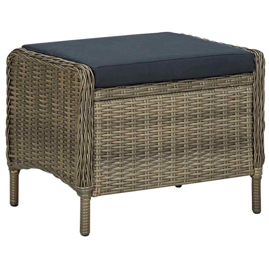 9 részes barna kültéri polyrattan étkezőgarnitúra párnákkal 10