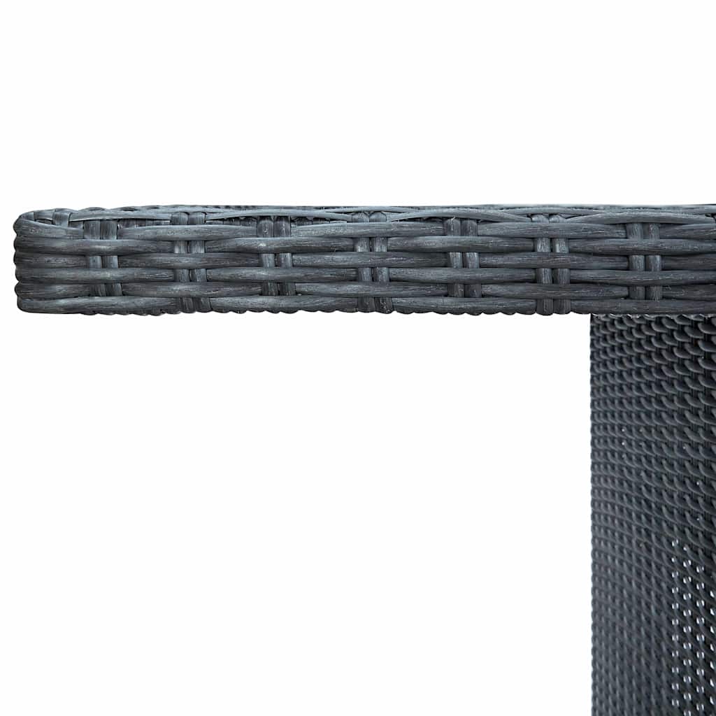 9 részes sötétszürke polyrattan kültéri étkezőszett párnákkal 12